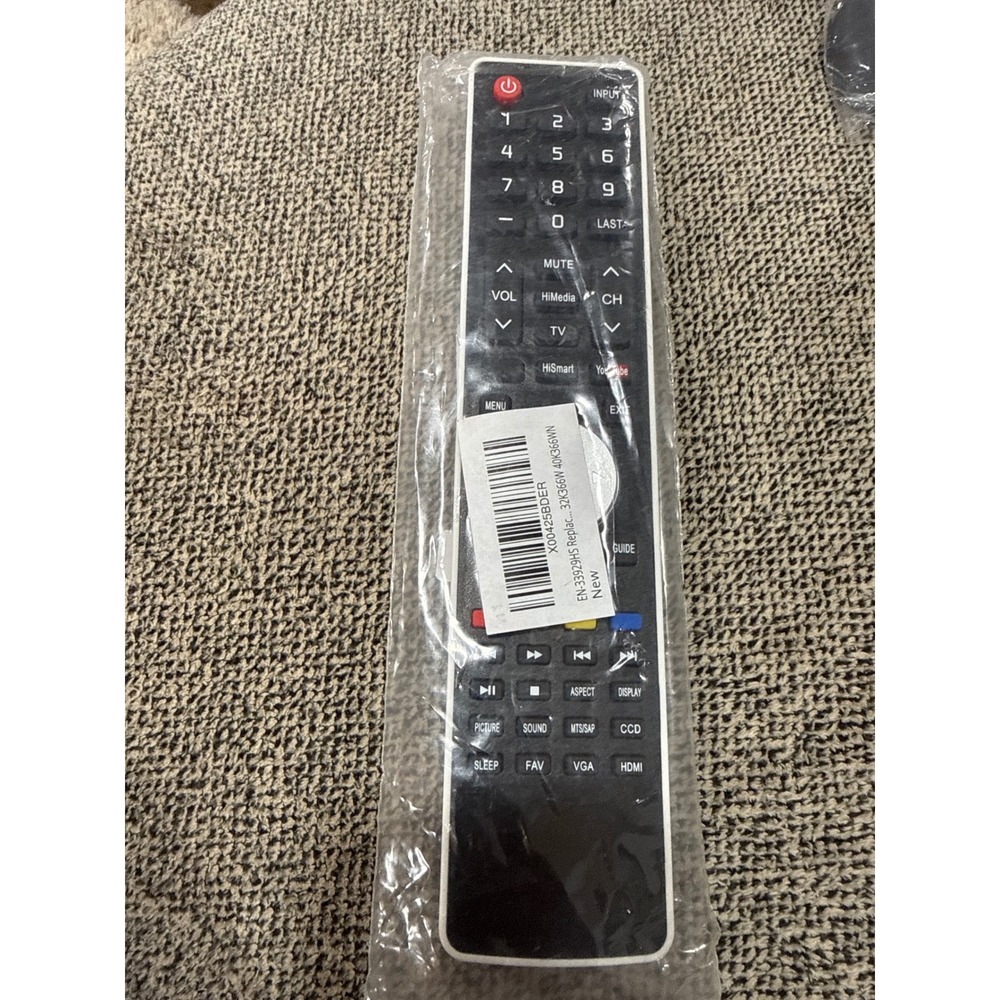 Replacement Remote EN-33929HS for Hisense Smart TV 32K366W 40K366WN Black White